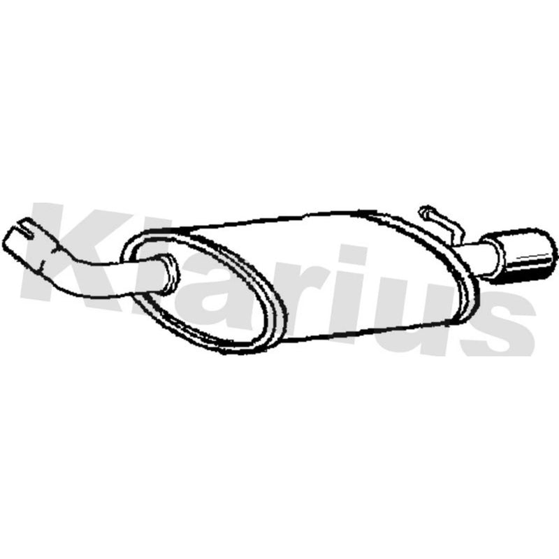 Klarius Box With Tail Pipe (Lh) Left Rear fits Jaguar X-Type I 2001-2009 2.5 3.0