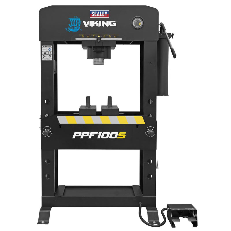 Viking Floor Type Air/Hydraulic Press with Sliding Ram and Foot Pedal 100 Tonne Viking - Dynamic Drive