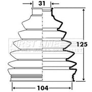 First Line Drive Shaft Bellow Kit Front Left Thermoplast fits Audi Q7 2008-2014