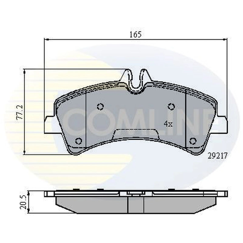 Comline 4 x Rear Brake Pad Set fits Mercedes-Benz Sprinter 3,5-T 2009-2018