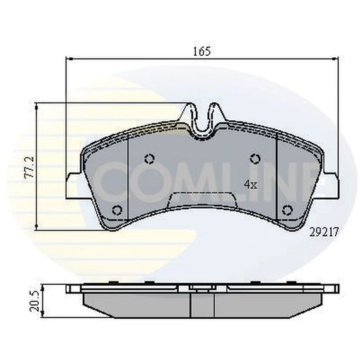 Comline 4 x Rear Brake Pad Set fits Mercedes-Benz Sprinter 3,5-T 2009-2018
