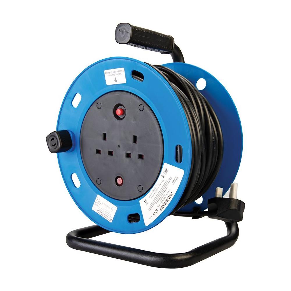 Powermaster Cable Reel Freestanding 13A 230V 2-Gang 25m PowerMaster - Dynamic Drive