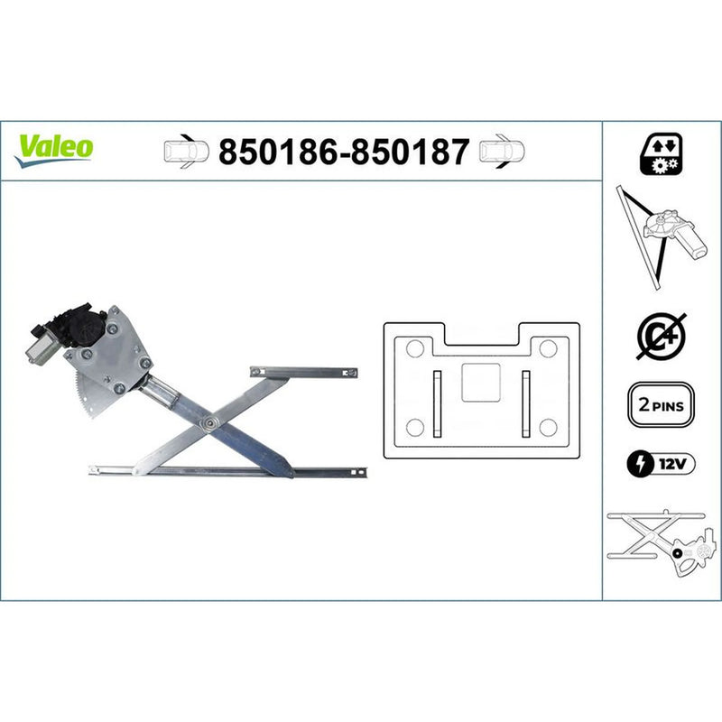 Valeo Electric Window Regulator Lifter Right Front 850187