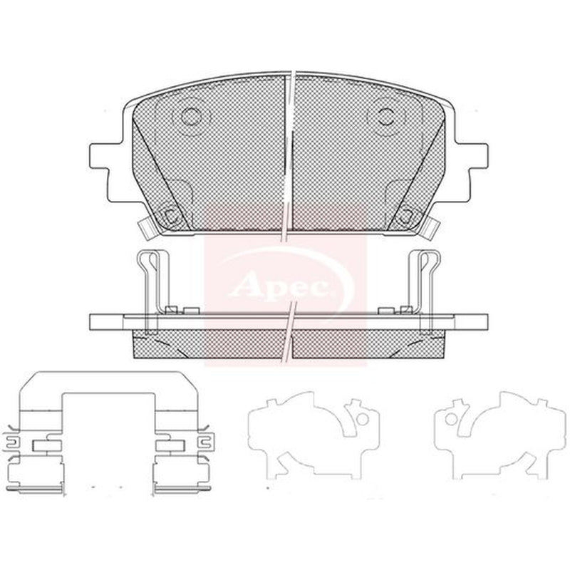 Apec Front Brake Pad Set fits Hyundai Santa Fe IV 2020-2021 1.6
