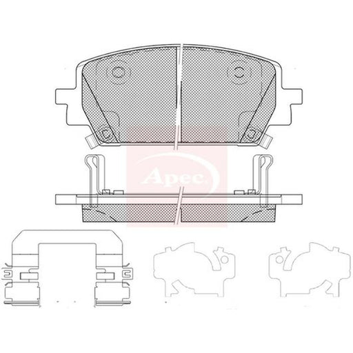 Apec Front Brake Pad Set fits Hyundai Santa Fe IV 2020-2021 1.6