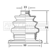 First Line Drive Shaft Bellow Kit Front Left fits Abarth Strada 1981-1987 2.0