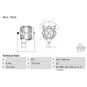 Bosch Car Alternator 12V