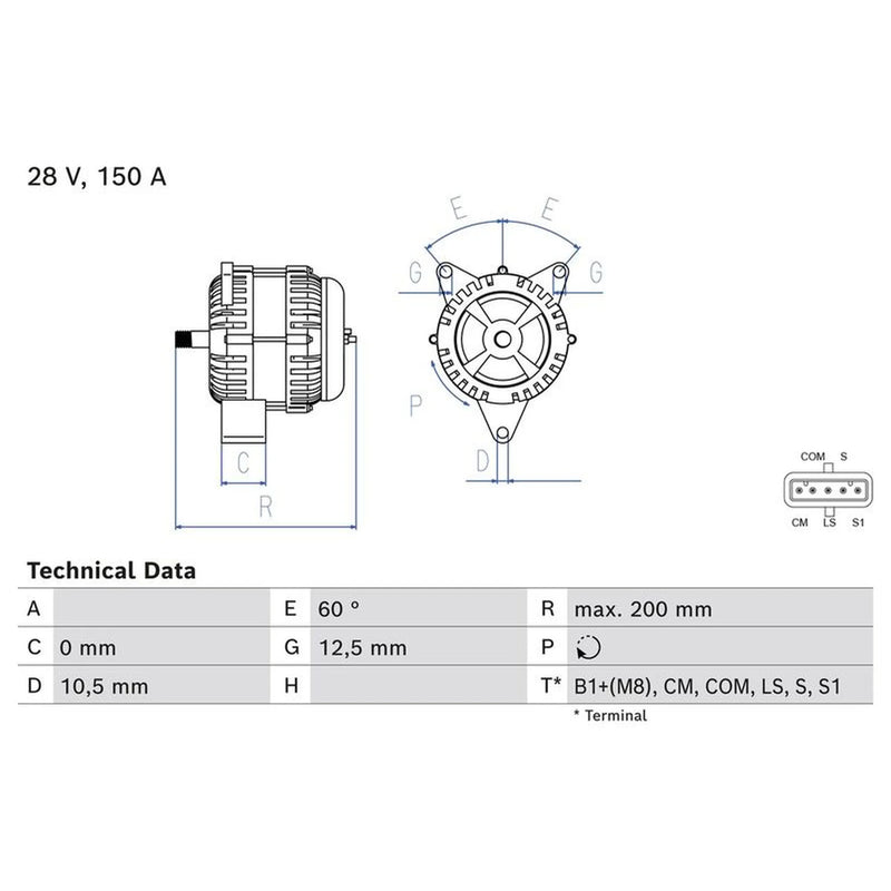 Bosch Car Alternator 12V