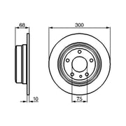 Bosch 2 x Solid Brake Discs fits BMW 7 1985-1994