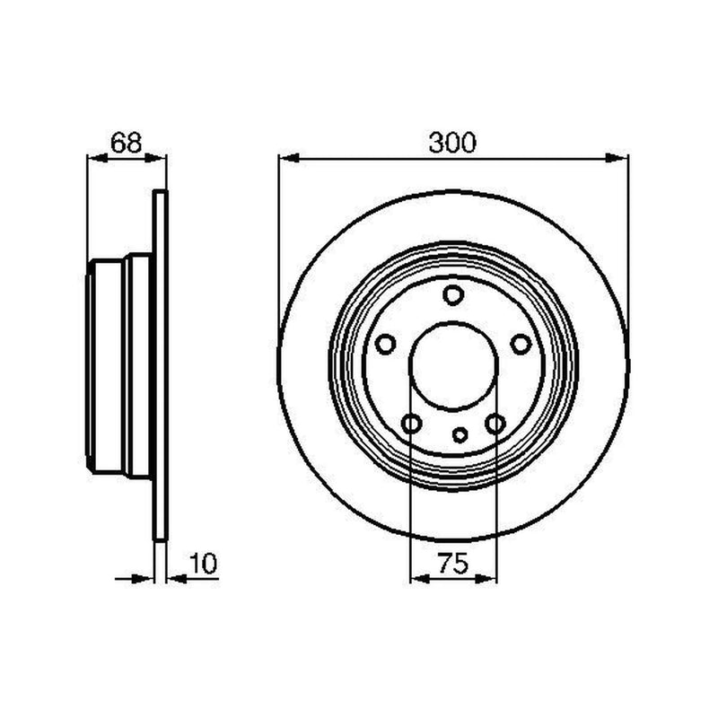 Bosch 2 x Solid Brake Discs fits BMW 7 1985-1994