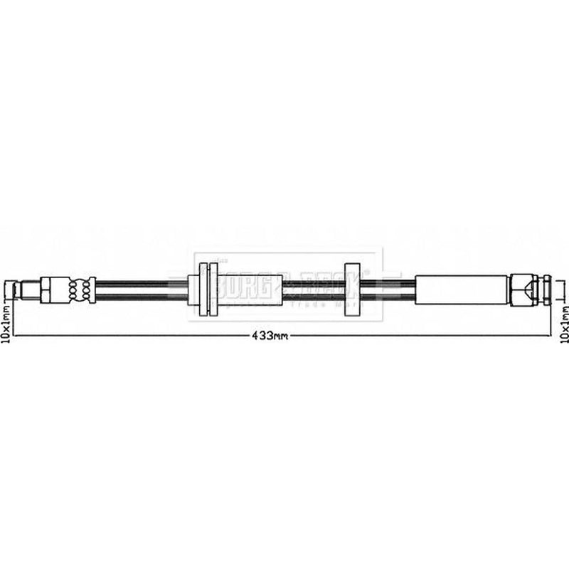 Borg & Beck Brake Hydraulic Hose Line Front Right BBH8331