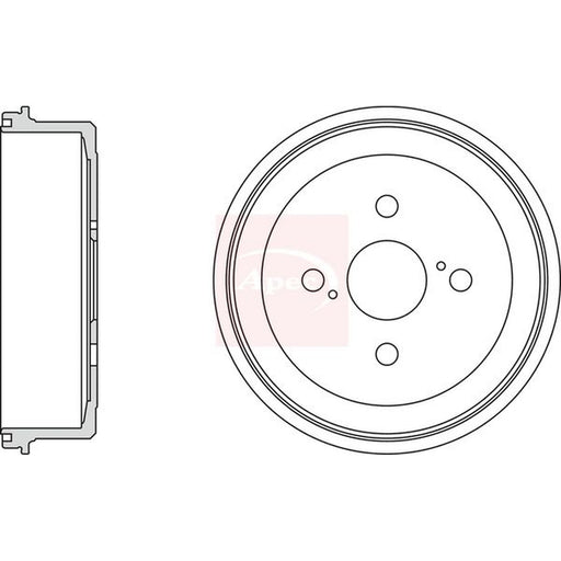 Apec Brake Drum Assembly Rear fits Toyota Corolla 1992-1997 1.3 1.6 2.0