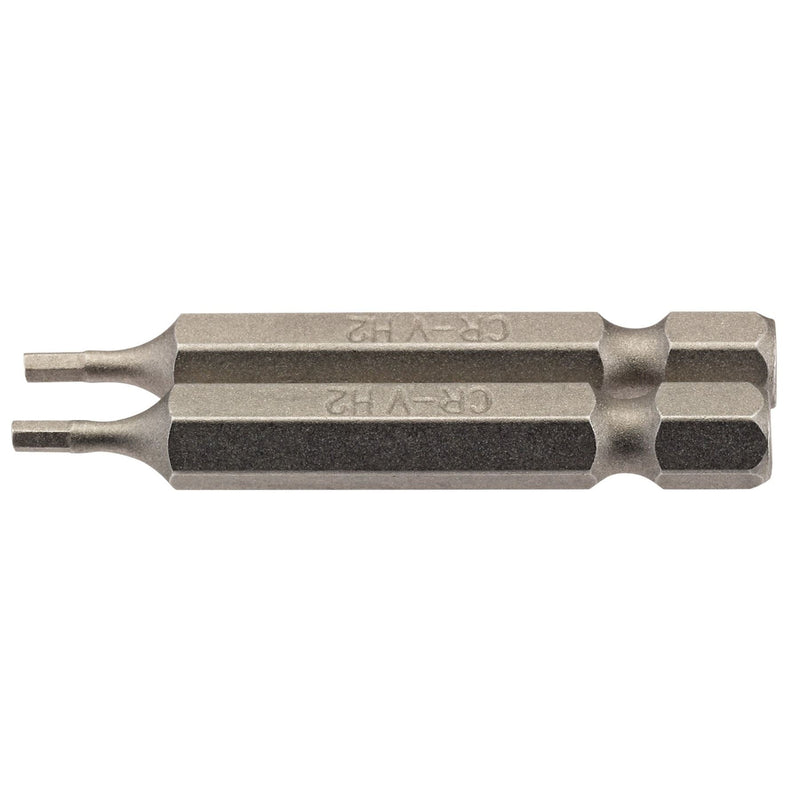 Draper Hexagonal Insert Bit, 2mm, 1/4" Hex, 50mm Long (Pack of 2) 64244 Draper - Dynamic Drive