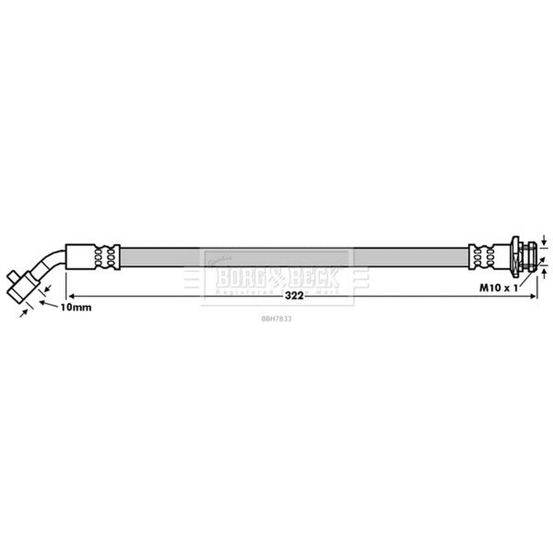 Borg & Beck Brake Hydraulic Hose Line Rear Left BBH7833