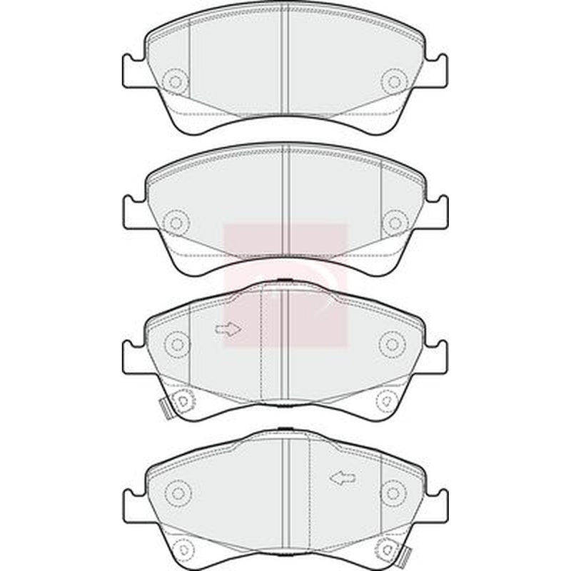 Apec Front Brake Pad Set fits Toyota Avensis 2008-2018 1.6 1.8 2.0