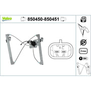 Valeo Electric Window Regulator Lifter Right Front 850451
