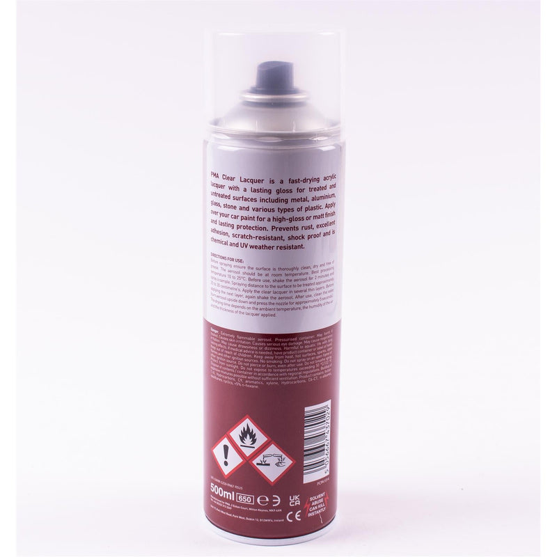 12X PMA Clear Lacquer 500ml Spray Paint Gloss High Coverage Clear Lacquer PMA - Dynamic Drive