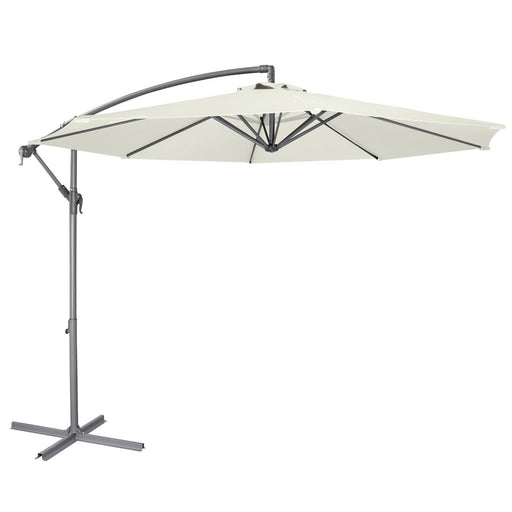 Dellonda Banana Parasol with Cover 3m - Cream DG265 Dellonda - Dynamic Drive
