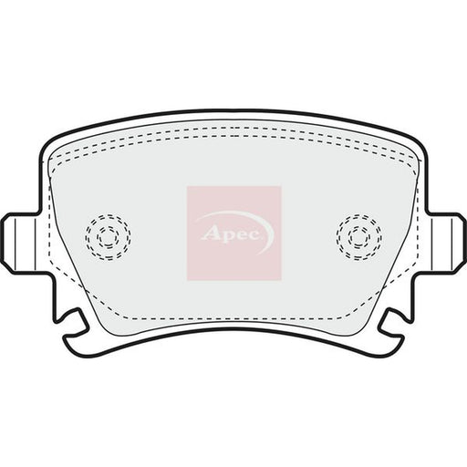 Apec Rear Brake Pad Set fits Audi A3 2003-2013 1.8 2.0 3.2