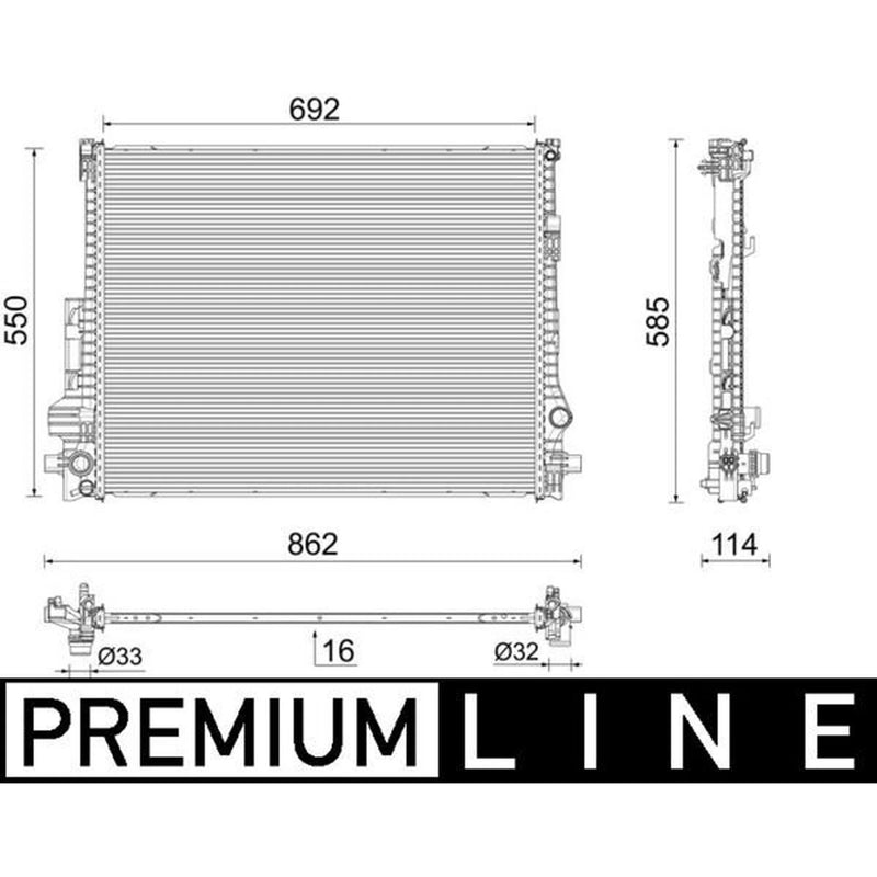Mahle Engine Radiator fits Volvo XC90 II 2020 on