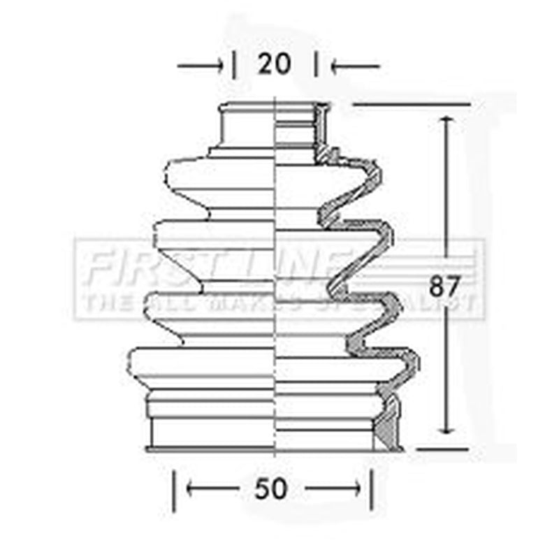First Line Drive Shaft Bellow Kit Front Left fits MG Express Hatchback 2003-2005