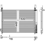 Mahle Air Conditioning Condenser fits Renault Koleos I 2008-2013 2.0 2.5