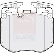Apec Black Front Brake Pad Set fits BMW 4 Gran 2021 on