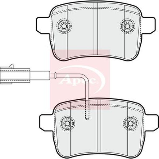 Apec Rear Brake Pad Set fits Alfa Romeo Giulietta 2010-2020 1.4 1.6 2.0