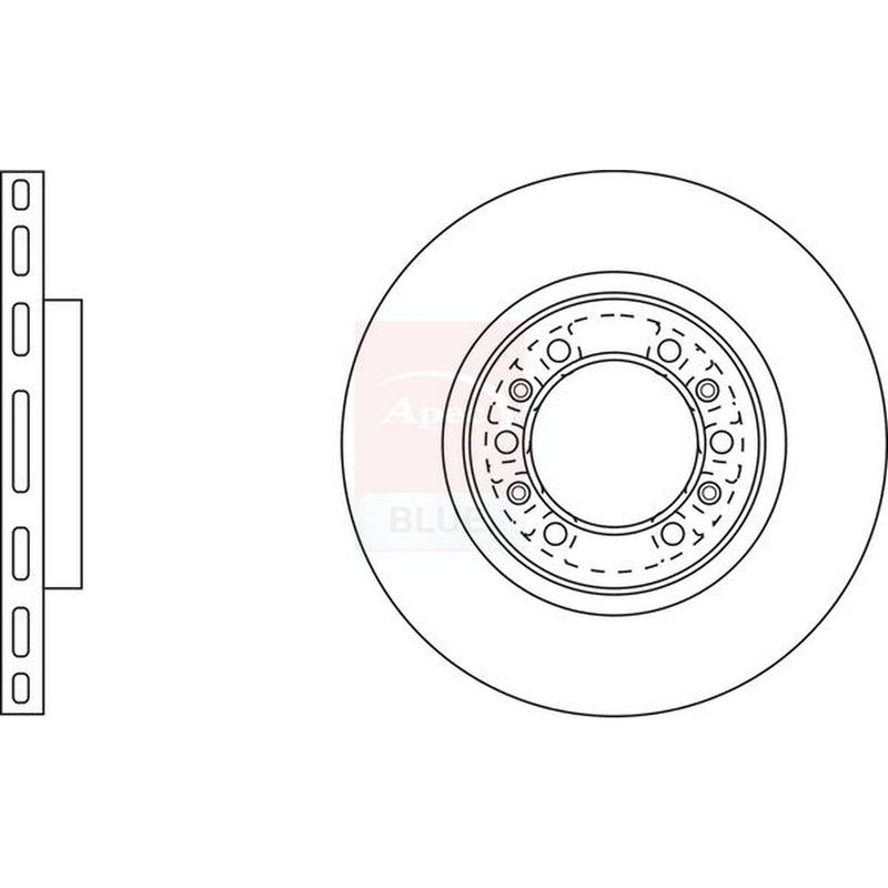 Apec Front Brake Vented Discs & Pads fits Mitsubishi L200 1996-2007 2.5 2.8 3.0