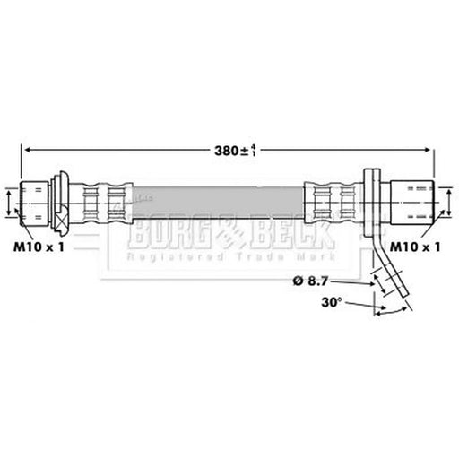 Borg & Beck Brake Hydraulic Hose Line Rear Left BBH6752