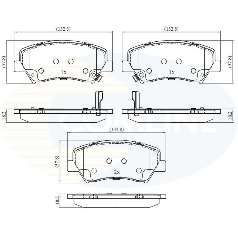 Comline 4 x Front Brake Pad Set fits Renault Fluence 2010 on 2.0