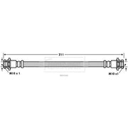 Borg & Beck Brake Hydraulic Hose Line inner BBH7666