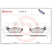 Brembo 2 x Rear Brake Pad Set fits Aprilia Rst 2001-2003