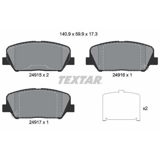 Textar Front Brake Pad Set 2491501