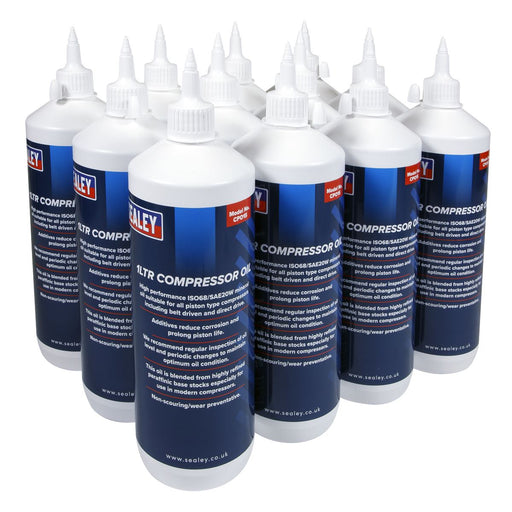 Sealey Compressor Oil 1L Pack of 12 CPO/1 Sealey - Dynamic Drive