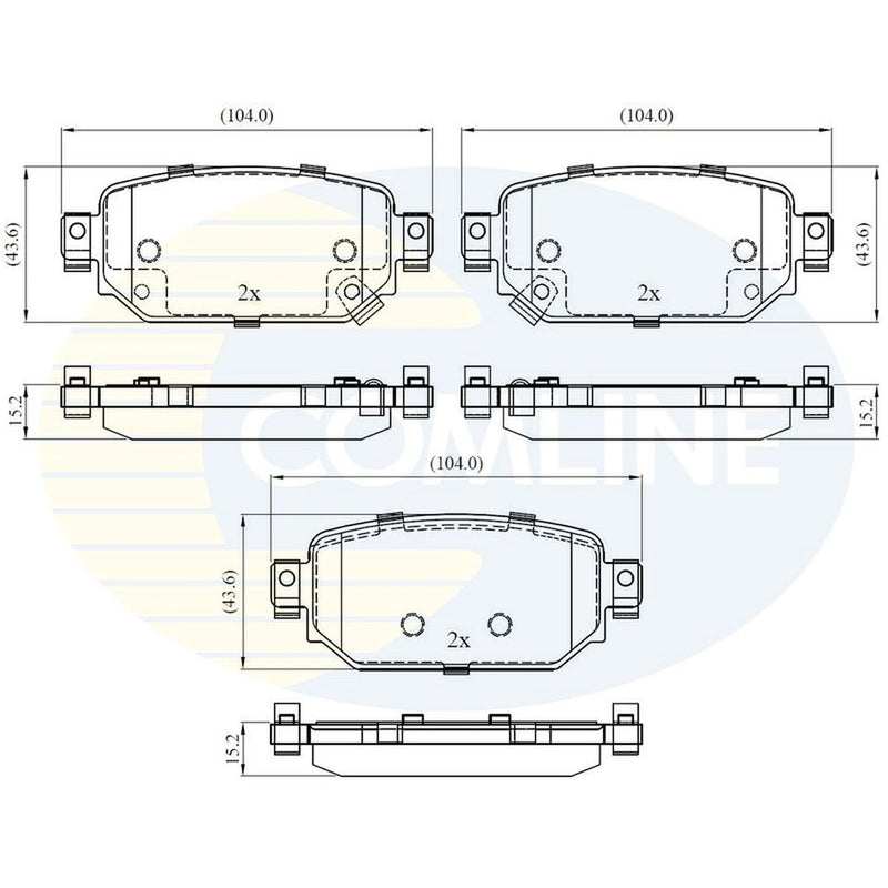 Comline 4 x Rear Brake Pad Set fits Mazda 3 2013-2019 1.5 1.6 2.0 2.2