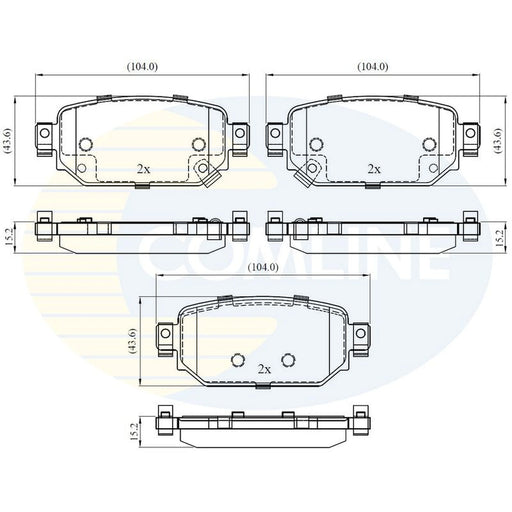 Comline 4 x Rear Brake Pad Set fits Mazda 3 2013-2019 1.5 1.6 2.0 2.2