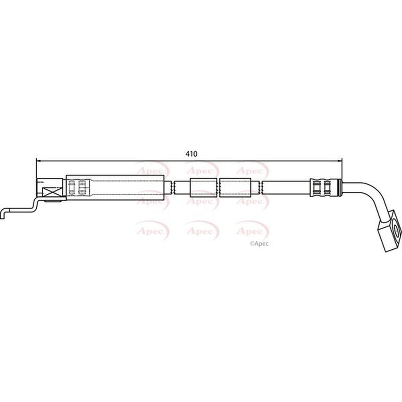 Apec Brake Hydraulic Hose Line Front Left fits Jeep Cherokee 1984-2001 2.5 4.0