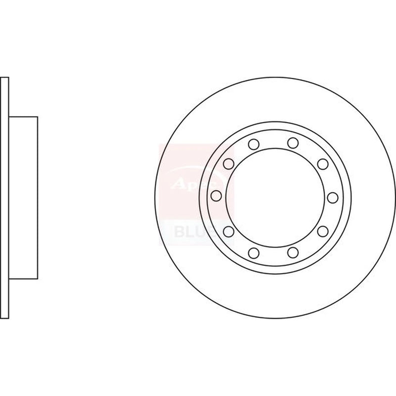 Apec 2 x Solid Rear Brake Discs SDK6727-x2