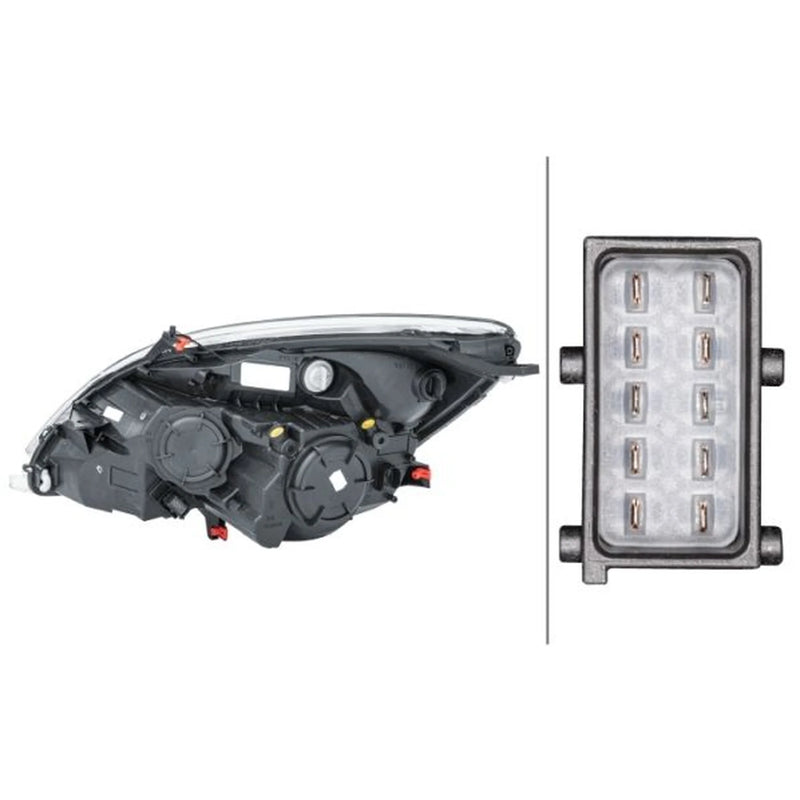 Hella Headlight Headlamp H7/H1 Right fits Opel Meriva B 2010-2017