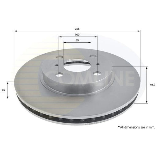 Comline 2 x Internally Vented Brake Discs fits Toyota Corolla 2001-2007 1.8