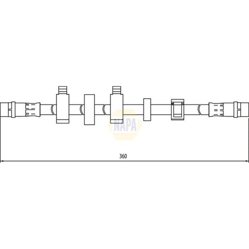 NAPA Brake Hydraulic Hose Line Front Left fits VW Transporter 1990-2003