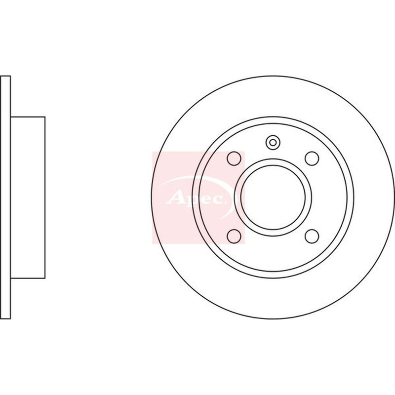 Apec Front Brake Discs & Pads fits Ford Fiesta 1989-1997 1.0 1.1 1.3 1.4 1.8