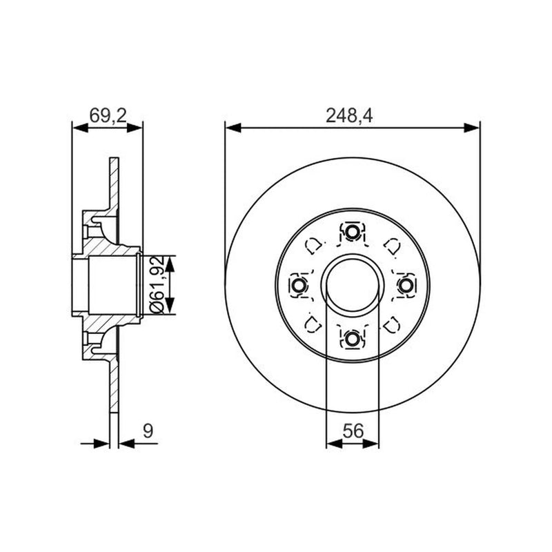 Bosch 2 x Solid Brake Discs