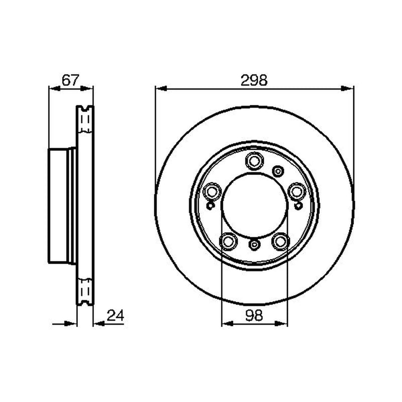 Bosch 2 x Vented Brake Discs fits Porsche Boxster 1996-2004 2.5 2.7