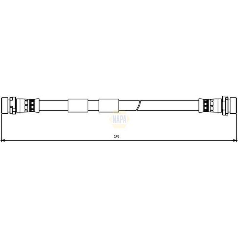 NAPA Brake Hydraulic Hose Line Rear fits Ford B-Max 2012-2017 1.0 1.4 1.5 1.6