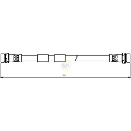 NAPA Brake Hydraulic Hose Line Rear fits Ford B-Max 2012-2017 1.0 1.4 1.5 1.6