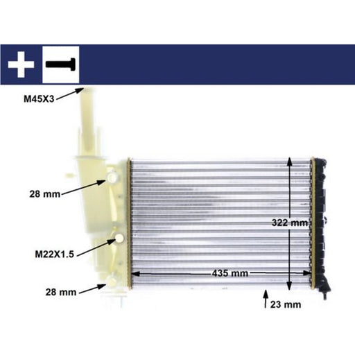 Mahle Engine Radiator fits Fiat Punto 1993-2000 1.1