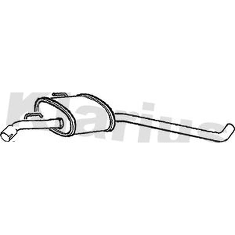 Klarius Box With Centre Pipe (Rh) Centre right fits Opel Omega B 1999-2003 2.2