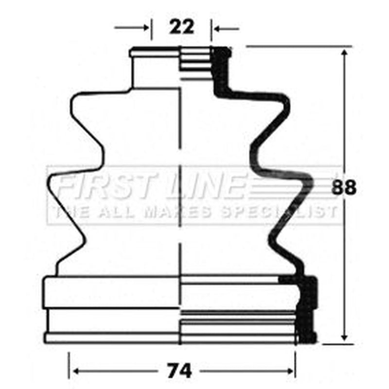 First Line Drive Shaft Bellow Kit Rear Left fits Hyundai Elantra III 2000-2006